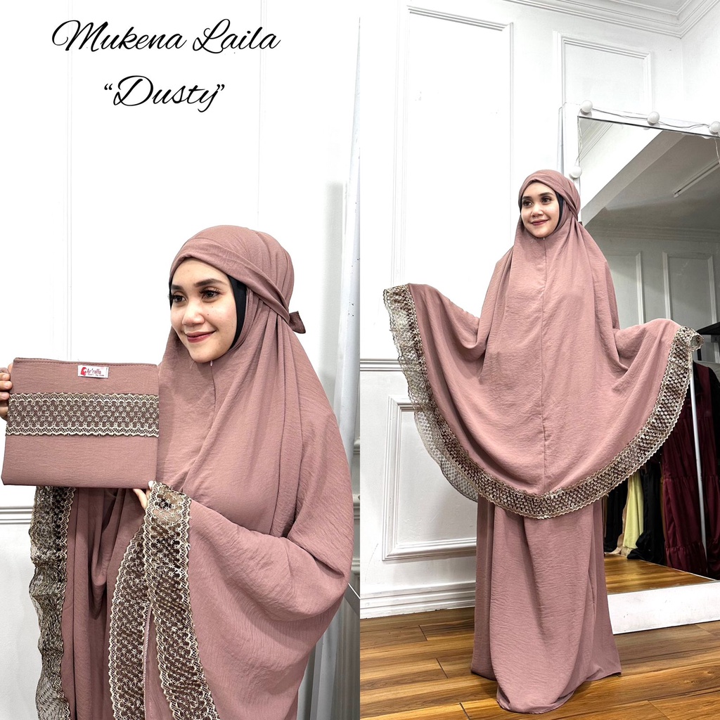 Mukena Laila Airflow Premium All size Free Bag Ori Arraffa Syari