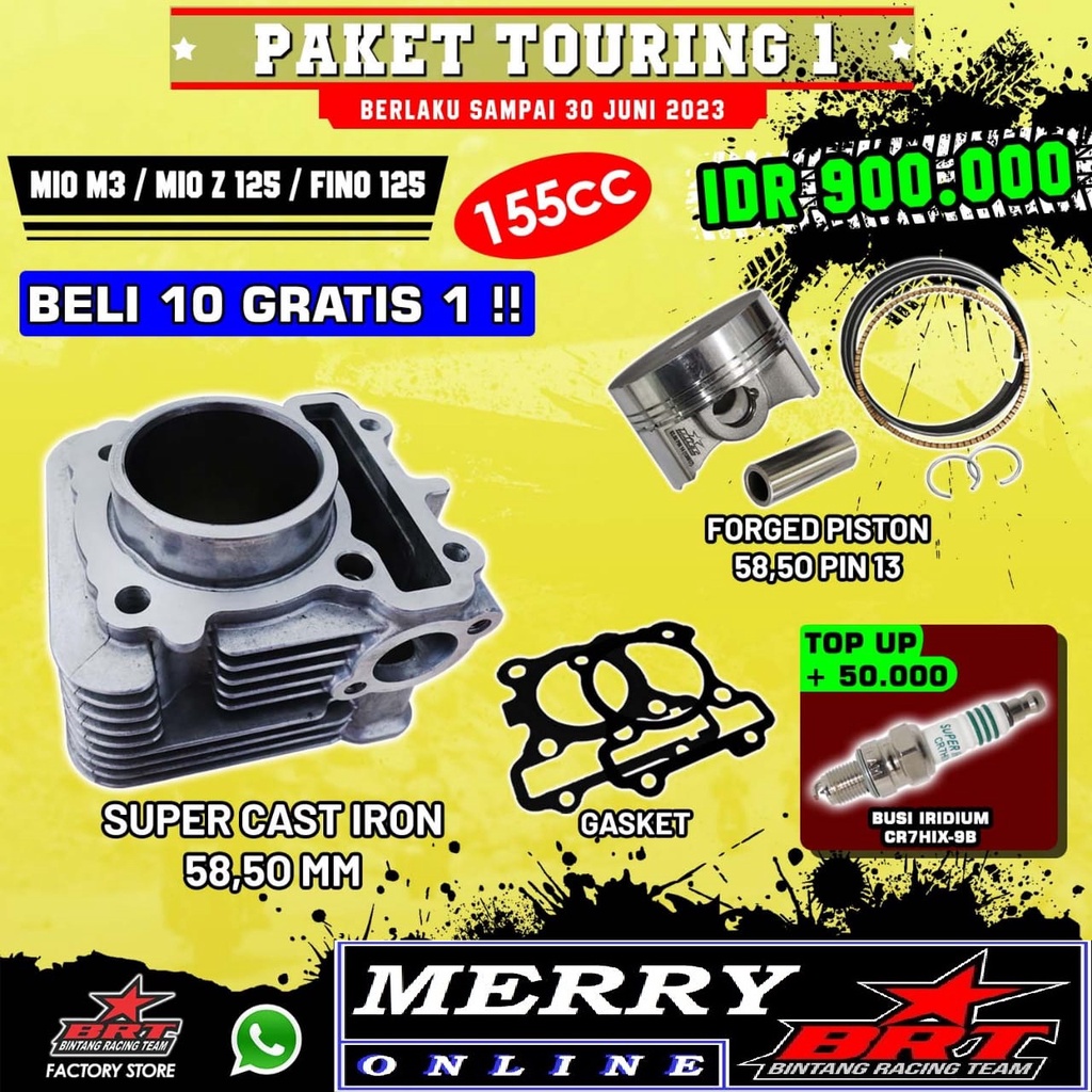 Touring 1 BRT Blok Bore Up Casting 58,5mm M3 125 Fino 125 Mio Z 125