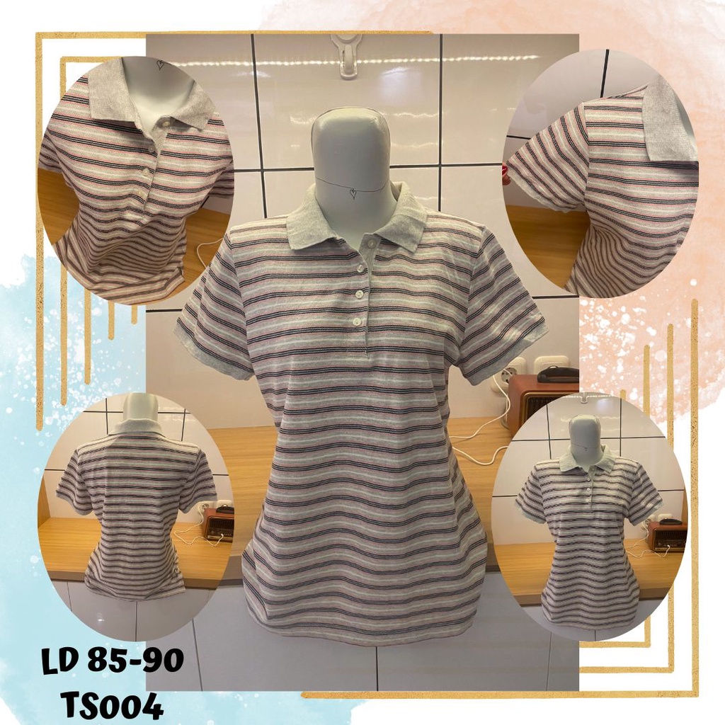 TS004 pakaian wanita atasan Polo Theoria murah abiss