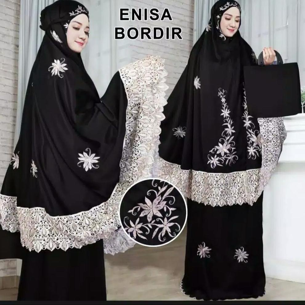 COD  mukena enisa bordir Mukena Luna Maya Dewasa Renda Bordir Terbaru 2022