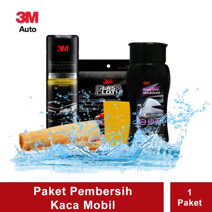 Terlaris 3M Paket Perawatan Pembersih Kaca Mobil - Windshield, 37804, Car Wipe