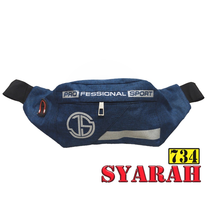 WaistBag/Tas Pinggang Travel Denim Motif Profesional Sport 3 Warna