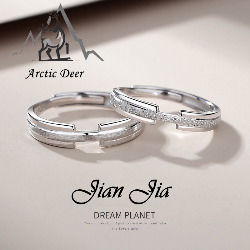 Cincin couple Sterling silver S925-JIAN JIA cincin Pasangan cincin fashion  perak asli S925 Original Arctic Deer