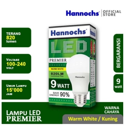 Lampu Led Hannochs Premier 9 Watt Cahaya Kuning