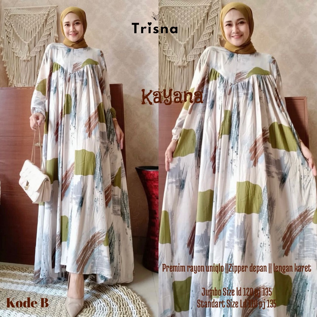 Trisna Store Kayana Maxy Gamis Rayon Unqlo Premium