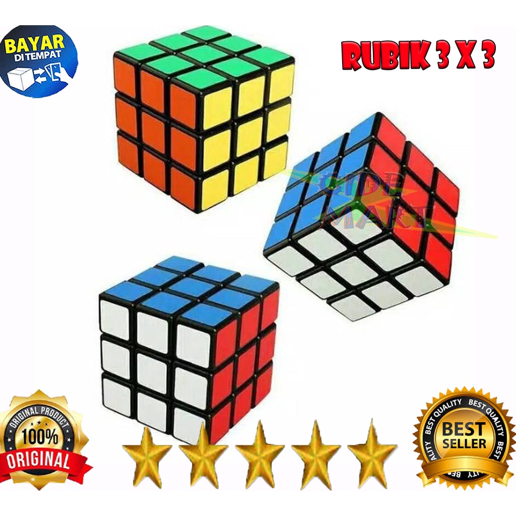 MC Rubik Cube 3x3 / Mainan Puzzle Rubrik Rubik Cube Cubes 3x3x3 Warna Warni