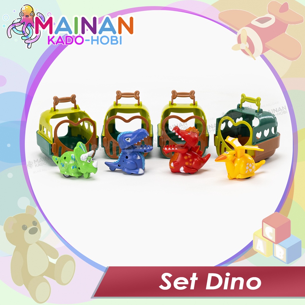 HADIAH ULANG TAHUN ANAK MAINAN BONEKA FIGUR MINIATUR PRESSING DINO PULLBACK TOYS