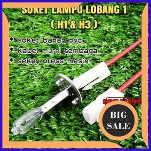 Soket Lampu Lobang 1 - Soket Lampu H1 - H3 - Kabel Murni Tembaga 1M4R23 perkakas