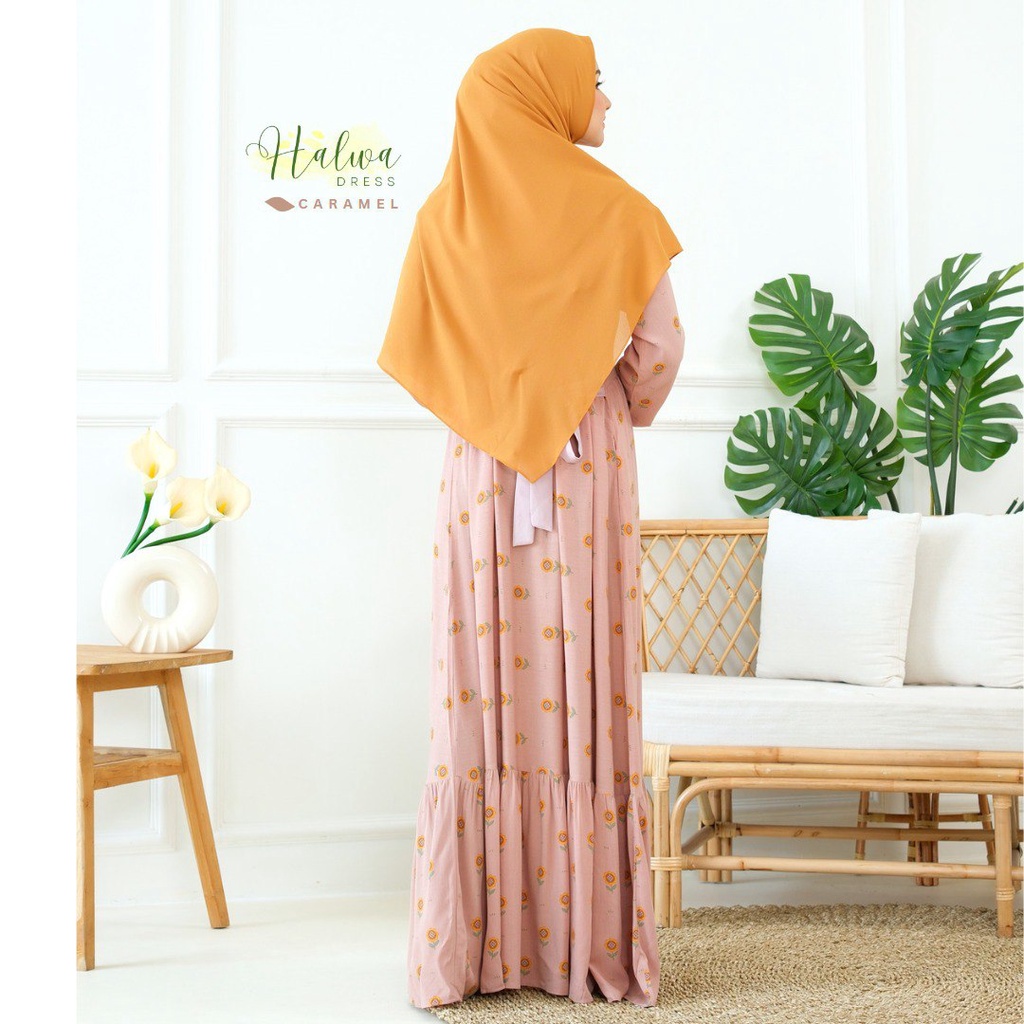 Riskirich Halwa Gamis Homedress Kiyowo Bahan Rayon Valencia Premium