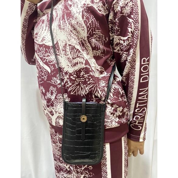 HIMALAYA-TAS SELEMPANG HP CROCO HIMALAYA BLACK&WHITE FREE BOX+PAPERBAG