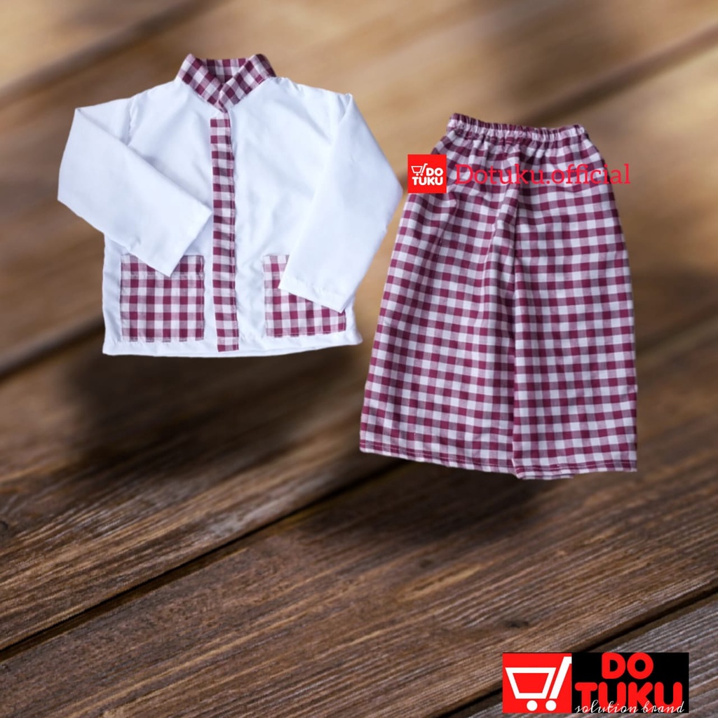 (Bonus Peci) Baju Koko Bayi Setelan Baju Koko Anak Setelan Usia 8-15 Bulan