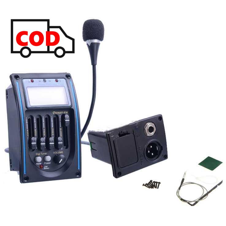 Amplifier Gitar Mini Preamp dengan Mic Mikrofon Ubah Akustik Menjadi Listrik