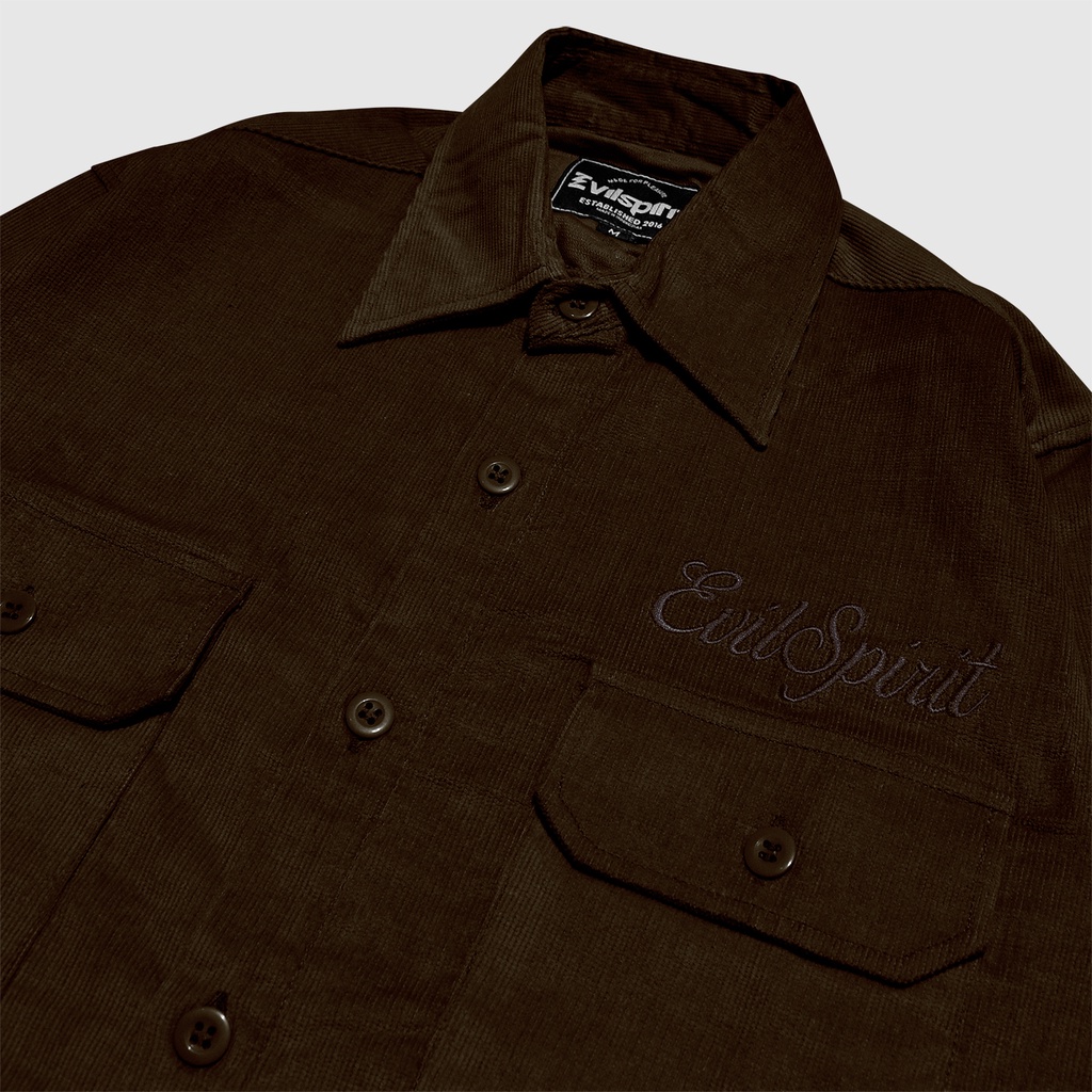 EVILSPIRIT KEMEJA CORDUROY - MOODBOARD DARK BROWN UNISEX