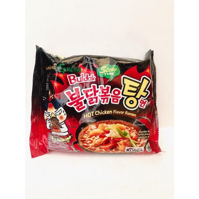 

Samyang Green Buldak Mi Instan Kuah Rasa Ayam Pedas