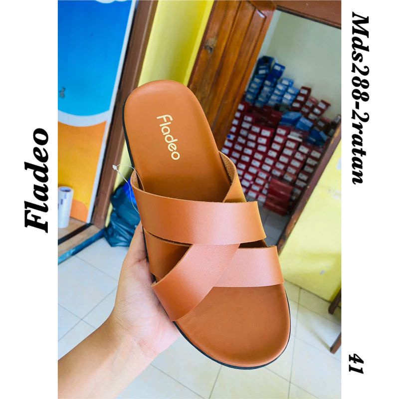 Sandal Pria Coffe/Tan size 41