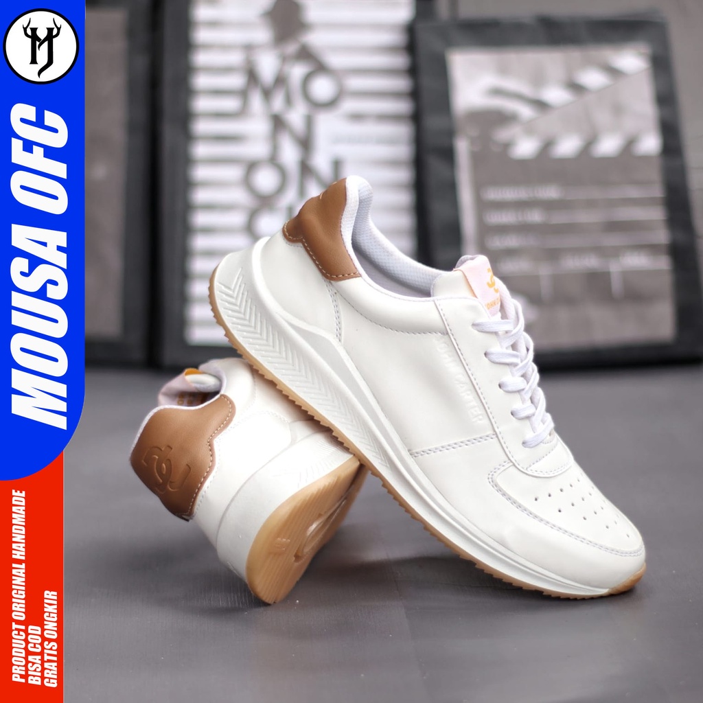 Sepatu Sneakers Pria White Sepatu Kasual Running Original Mousa Bedas