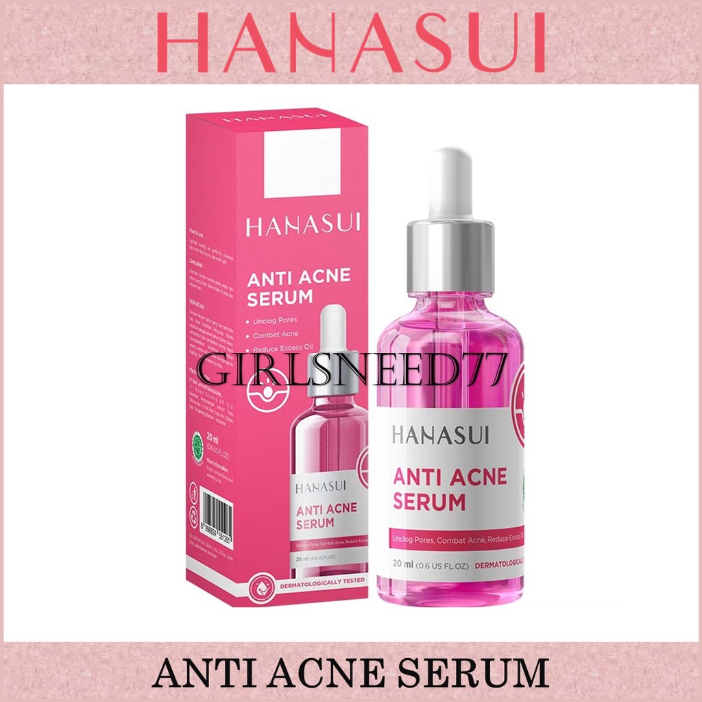 Hanasui Serum Anti Acne Pink Original BPOM by GIRLSNEED77 Serum Wajah Anti Jerawat