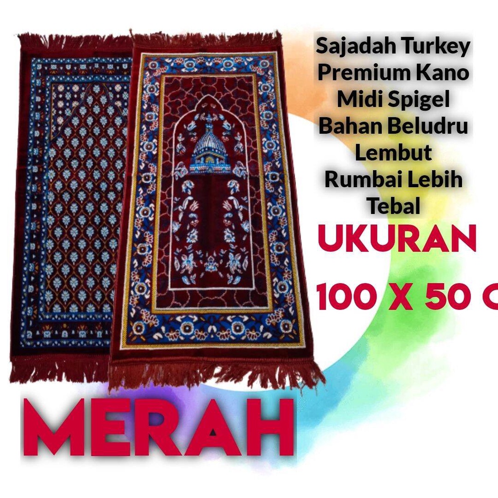 Terbaru Sajadah Spigel Brudul Turkey 50 x 100 CM Sajadah Dewasa Termurah Bisa COD