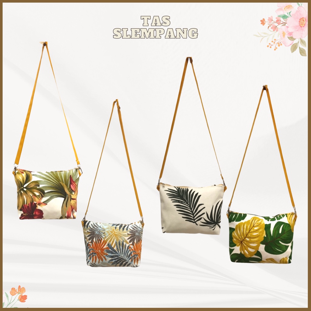 Tas selempang kanvas wanita / sling bag wanita kanvas