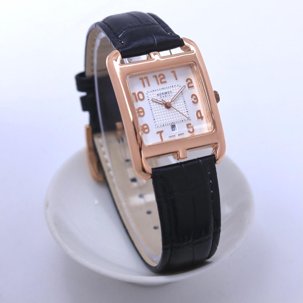 BEST SELLER JAM TANGAN WANITA HMS ANALOG O80 TALI KULIT BODY KOTAK DM 2.9CM FREE BOX &amp; BATERAI || JAM TANGAN FASHION WANITA JAM TANGAN CEWEK MURAH