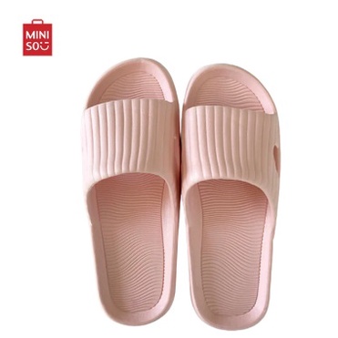 Denpasar COD BALI MINISO Classic Stripe Women's Bathroom Slippers Sandal Miniso