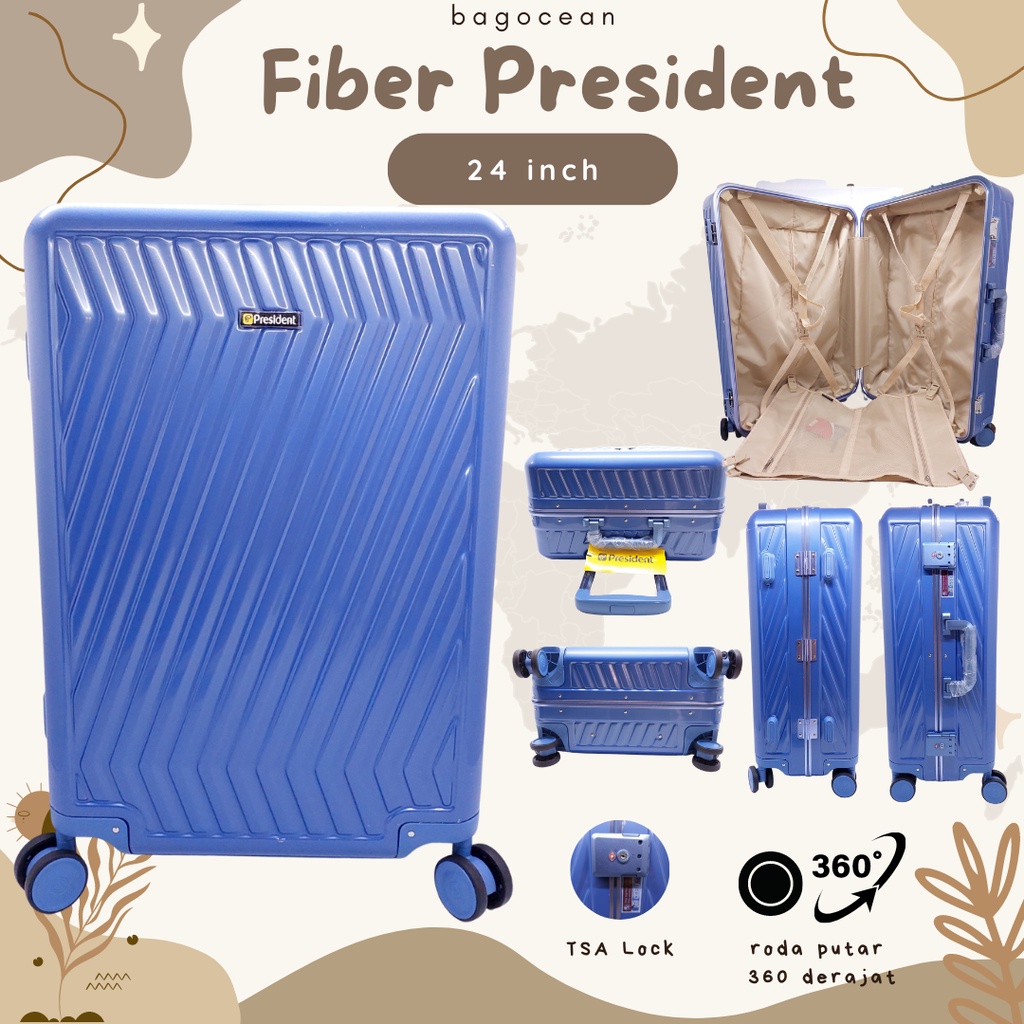 Koper FIBER HARDCASE PREMIUM PRESIDENT MAGNET FRAME LOCK DOUBLE TSA LOCK GARANSI 2 TAHUN / KOPER FIBER PRESIDENT FREE COVER MAGNET LOCK NON SELITING / KOPER HARD CASE PRESIDENT UNIK MENGKILAT GLOW PREMIUM / KOPER FIBER PRESIDENT HARD CASE MAGNET LOCK TSA