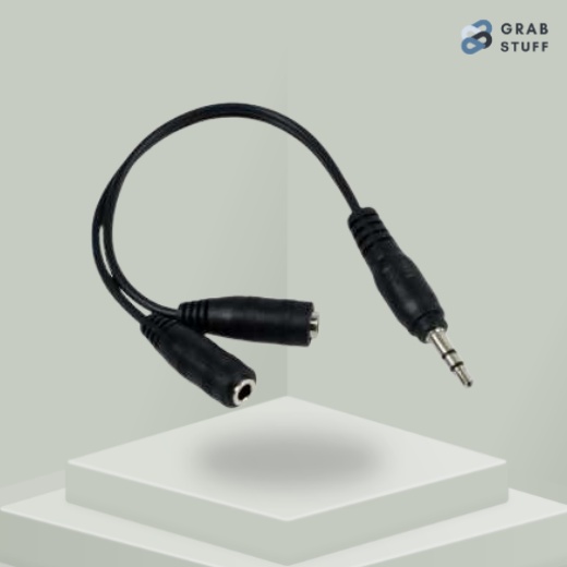 Splitter Audio Cable 3.5 mm Male Hifi to Dual 3.5 mm Female untuk Headphone Hp PC Komputer Laptop Ipad Iphone MP3 Player Amplifier or Speaker / kabel Splitter Audio Penghubung Speaker Stereo High Quality Suara Jernih Jelas Nyaman Berkualitas Termurah