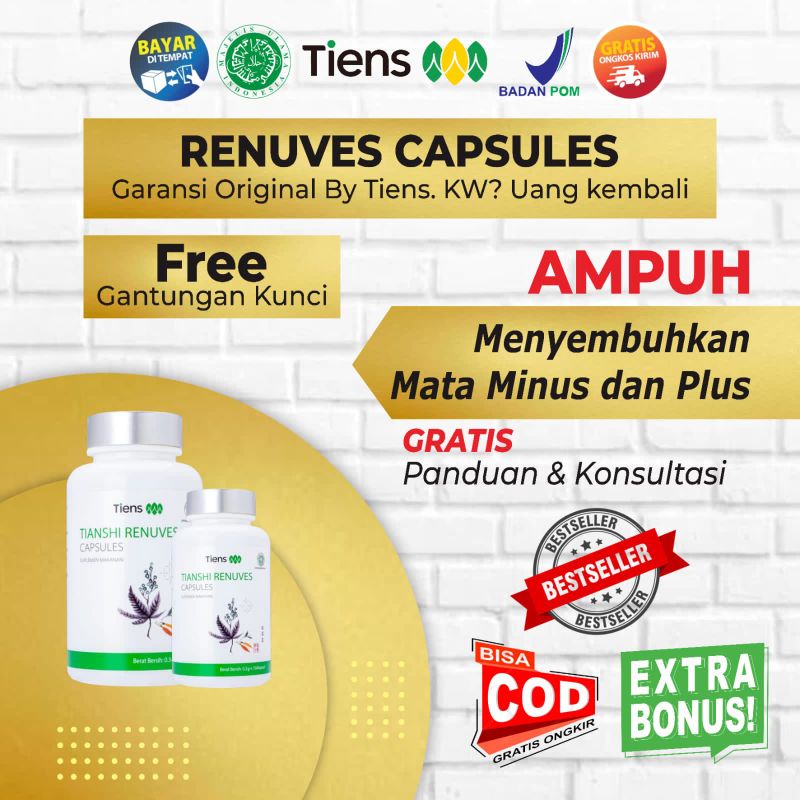 (TERLARIS) RENUVES CAPSULES ECERAN  SUPLEMEN VITAMIN MATA MINUS PLUS SILINDER OBAT MATA MINUS KAPSUL