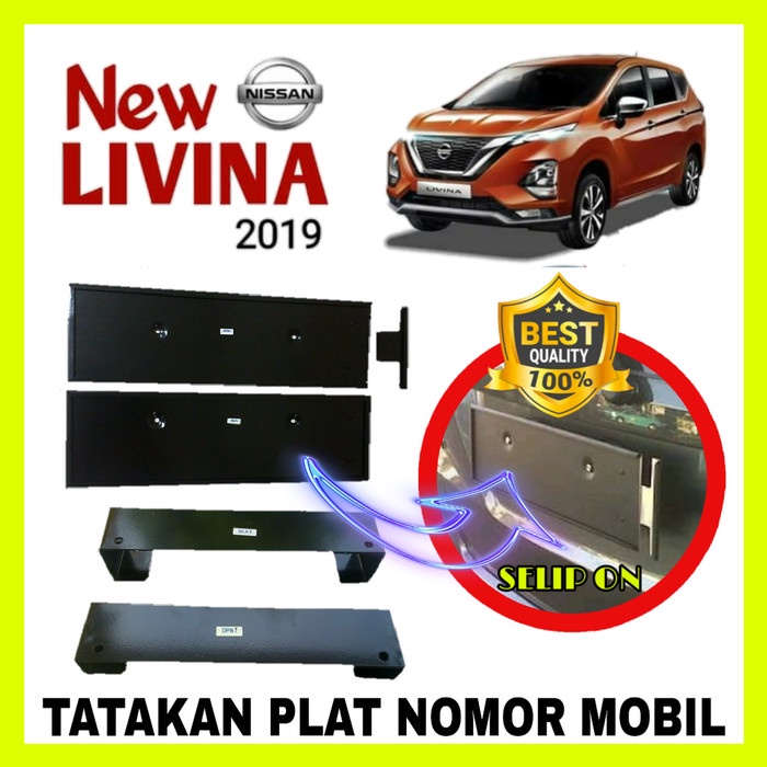TATAKAN DUDUKAN PLAT NOMOR MOBIL MODEL SELIP NISSAN ALL-NEW LIVINA