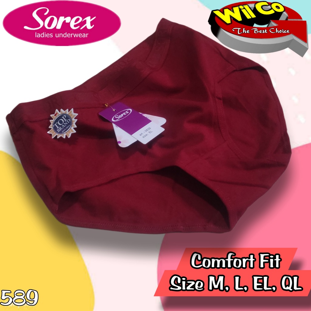 K589T - (HARGA PER 3 PCS) CELANA DALAM WANITA PAKAIAN WANITA PAKAIAN DALAM SOREX SIZE M - XXL MULTYCOLLOR