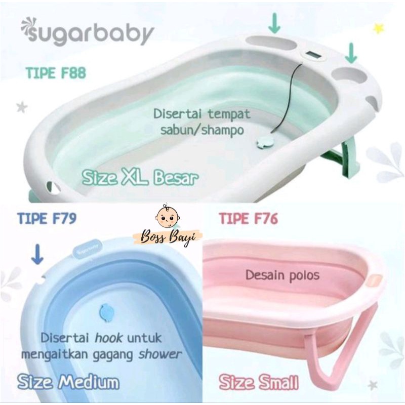 SUGAR BABY - Foldable Bathtub F76 | F79 | F88 (Bak Mandi Lipat Bayi)