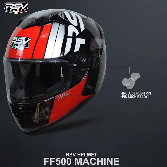 Helm Full Face - Rsv Ff500 Machine - Paket Ganteng - Spoiler & Visor