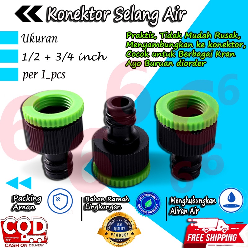 TAP ADAPTER KONEKTOR DRAT DALAM 1/2 3/4 INCH SAMBUNGAN KRAN KE SELANG AIR 16 MM QUICK RELEASE TERLARIS