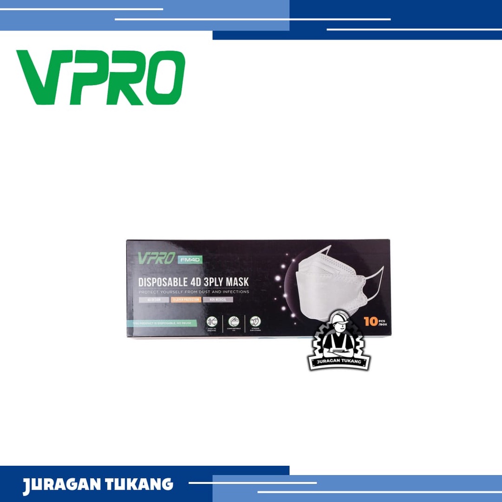 Masker 4D VPRO Disposable Mask 4 Ply Model Sensi