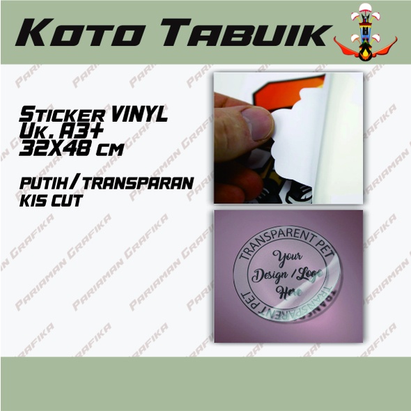

Sticker Vinyl putih / transparan A3+