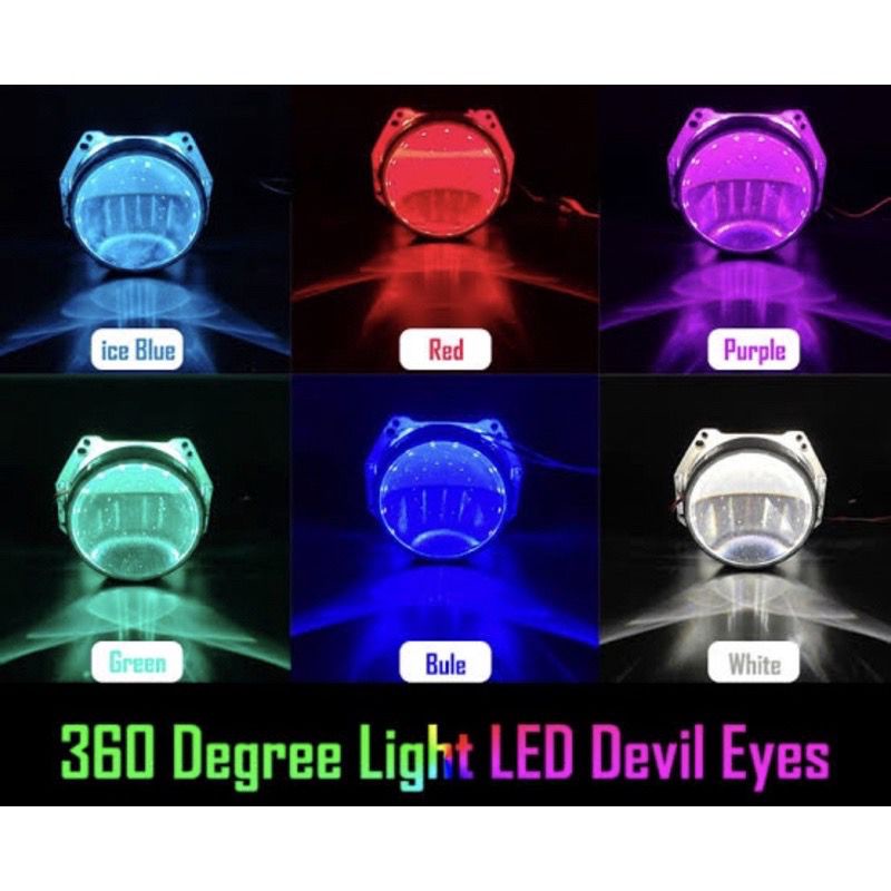 Lampu Demon LED / Lampu LED Devil Demon Eye 360 Projector Eyes Variasi Motor /Mobil Universal