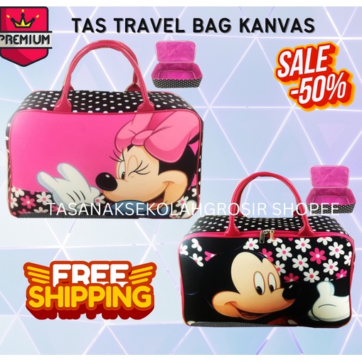 FREE ONGKIR PROMO TERMURAH + FREE ONGKIR !!! Tas Travel Kanvas  TIKUS COWO MOUSe Mouse Jumbo