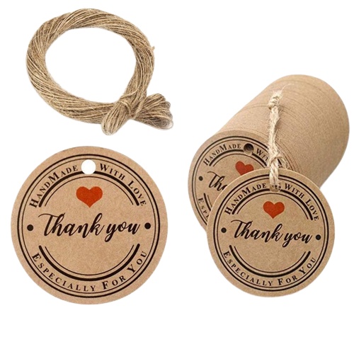 

10pc Tag Blank Thank You for Celebrating Tali Goni | Rami Natural Handmade Gift Decoration