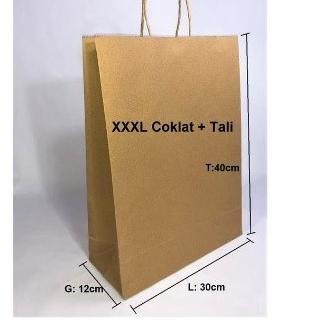 

Original (10 Pcs) Paperbag coklat tali XXXL 