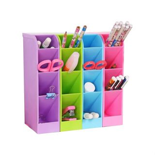 SGMSHOP Rak Mini Pencil 4 Sekat Rak Organizer Tempat Alat Tulis Make Up Serbaguna