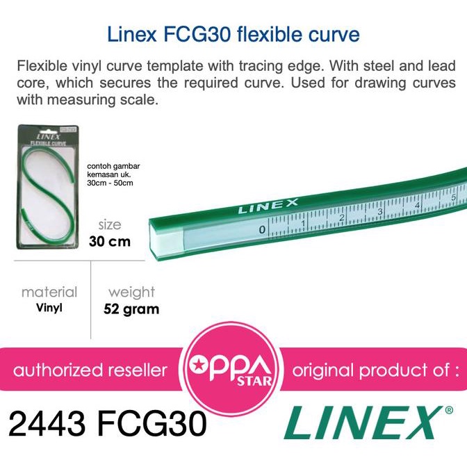 

Penggaris Flexibel Karet Linex Flexible Curve 30 Cm - Fcg30