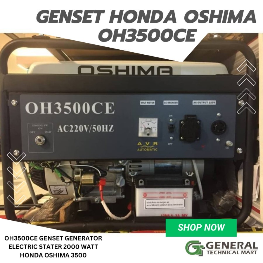 GENSET HONDA OSHIMA OH 3500 CE 2000 Watt Generator Set OH3500CE