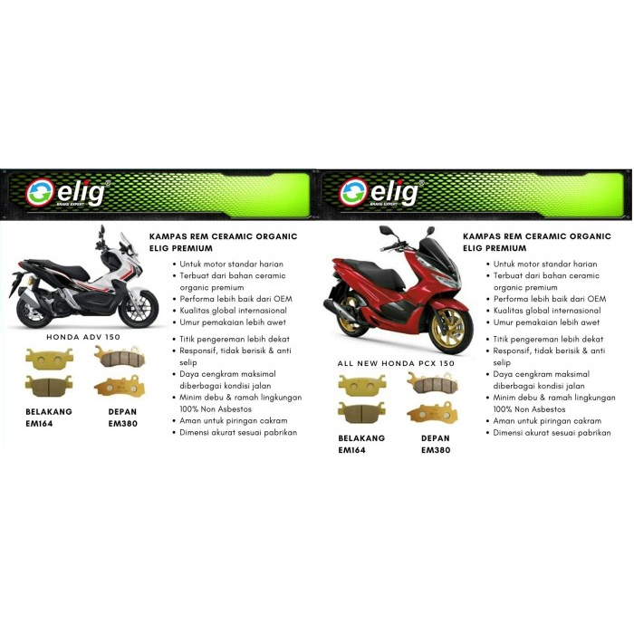 KAMPAS REM ELIG DEPAN BELAKANG ADV PCX 150 PCX 160 CBS ASLI ORI ORIGINAL