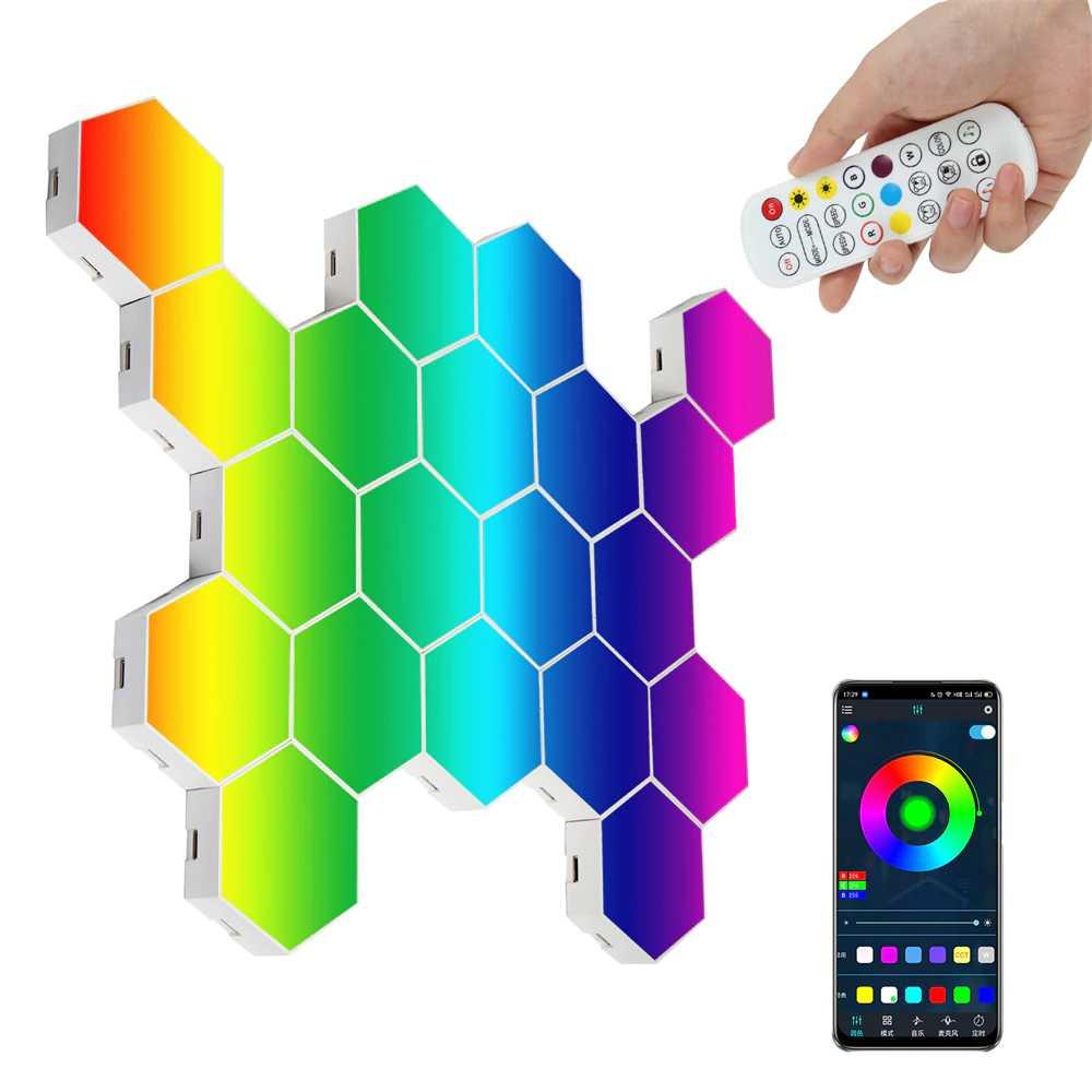 Lampu Hias Hexagonal LED RGB Smart App Control 10 PCS - HD003 - White