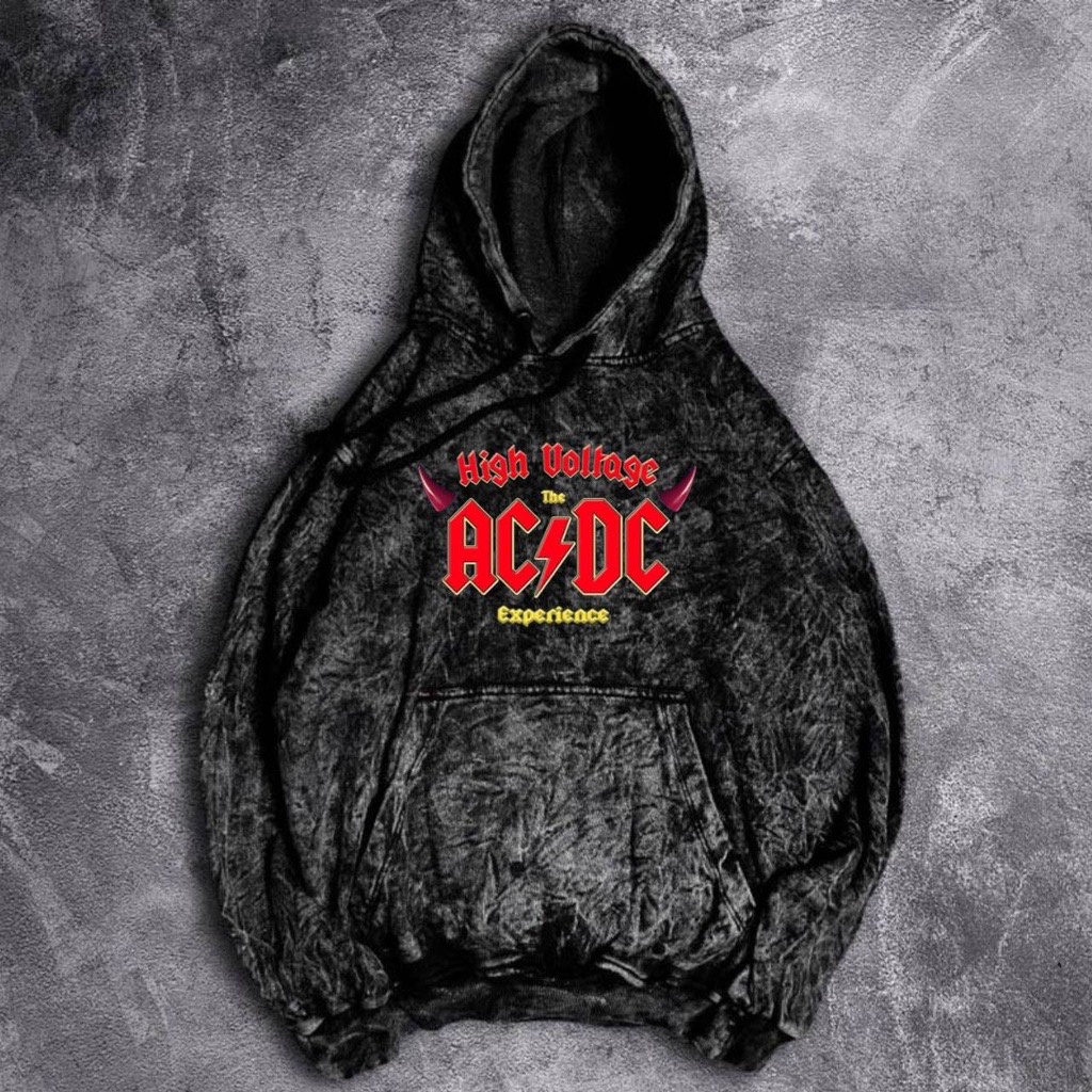 Jaket hoodie washing / Jaket sandwosh pria wanita / Hoodie metal ACDC / Sweater Hoodie Sandwash Terbaru Pria Motif Tulisan Metal | Jaket Hoodie Sandwash Abu Pria Wanita