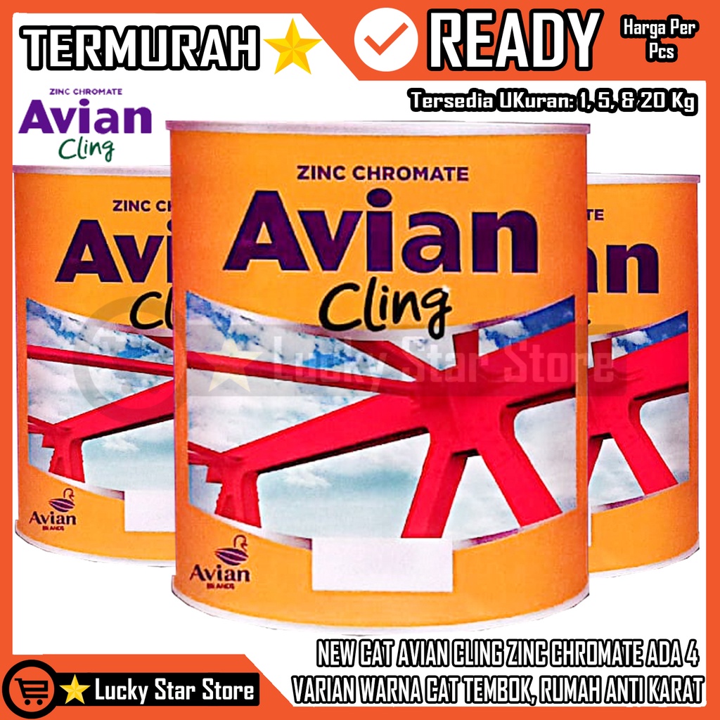 BARU CAT AVIAN CLING ZINC CHROMATE ADA 4 VARIAN WARNA CAT TEMBOK, RUMAH ANTI KARAT PELAPING PEWARNA 