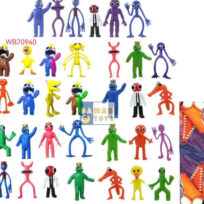 ➢ Mainan  Rainbow Friends Yellow Roblox miniatur topper cake kue ❂