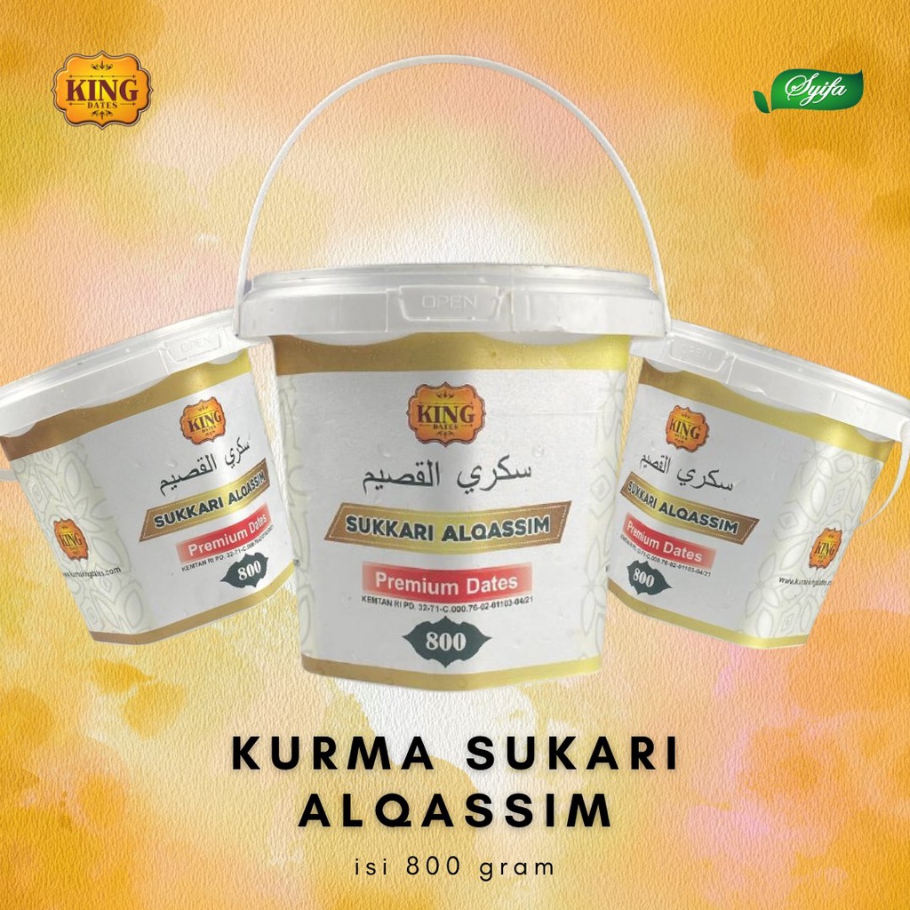 Kurma Sukkari Al Qasim Kemasan Ember 800 Gram Kurma Sukari Basah Sukkari al qassim King Dates