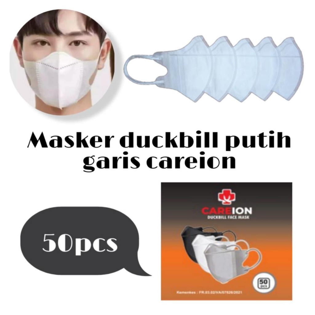 Masker Duckbill Garis Earloop Careion 1 Box isi 50pcs