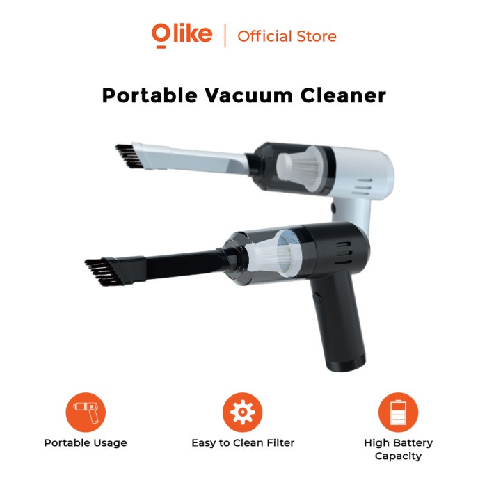 Olike Mini Portable Vacuum Cleaner Penghisap Debu Mobil Rumah Meja  Putih